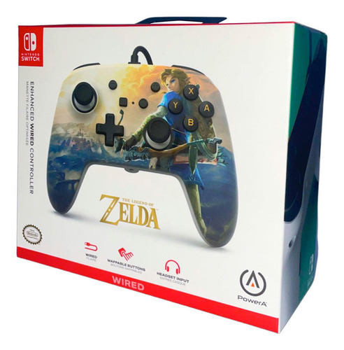 Powera Enhanced Wired Controller Hyrule Hero Nintendo Switch Color Amarillo
