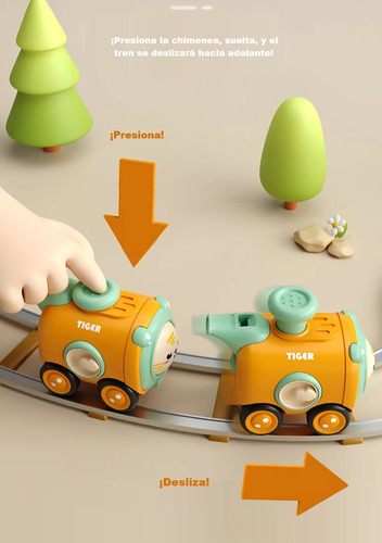Tren De Juguete Para Bebé Inercial Con Silbato 2 Caras