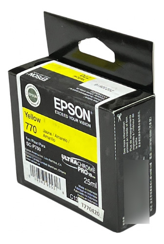 Cartucho Epson Ultrachromepro10 770 Amarillo Sc-p700 T770420