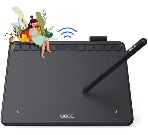 Ugee S640w - Tableta De Dibujo Inalambrica. 6.5 X 4 Pulgadas Color Negro