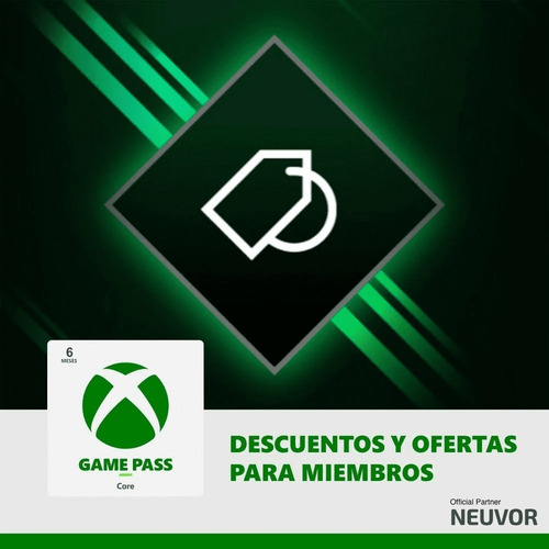 Tarjeta Digital Xbox Game Pass Core 6 Meses Latam
