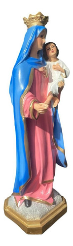 Virgen Maria Auxiliadora 50 Cm Resina Ojo De Cristal Blanco