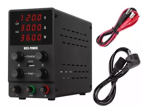 Fuente De Alimentación Digital 0-120v/0-3a Regulación Fina