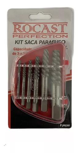 Kit Extrator Saca Parafuso Quebrado 3 A 25 Mm Rocast 6 Peças