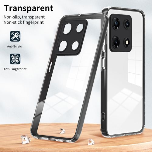 Capa De Telefone Preta Tpu + Pc Para Infinix Note 30 Pro