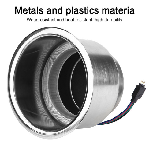 Portavasos Con Control Remoto De Acero Inoxidable Led Rgb Dr