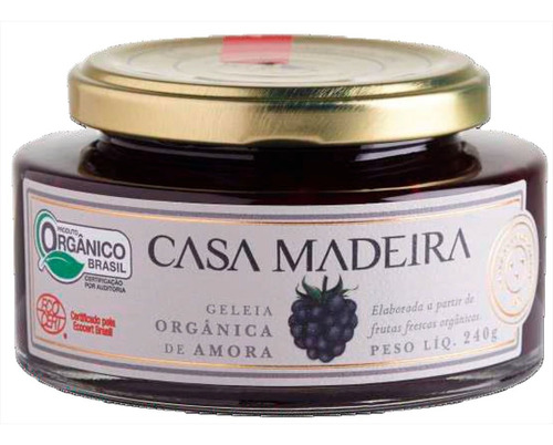 Geleia Gourmet Organica Casa Madeira Amora Com Pedacos 240g