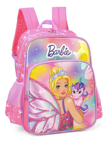 Mochila Escolar De Costas Barbie Unicórnio Resistente Rs