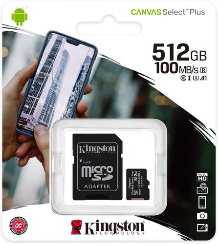 Tarjeta de memoria Kingston SDCS2/512GB Canvas Select con adaptador SD 512GB