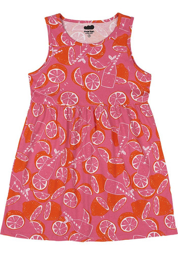 Vestido Infantil Meia Malha Marlan Verão 54210 - Tam 4 À 10