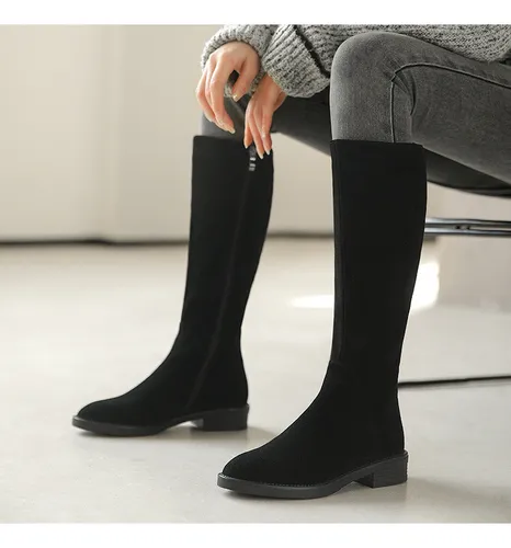Botas De Equitación, Tacón Ancho Hasta La Rodilla, Botas Con