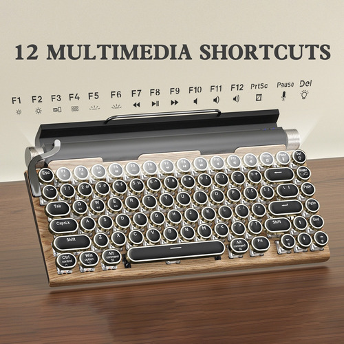 Teclado Mecánico Punk Key Cap Dot Vintage Typewriter