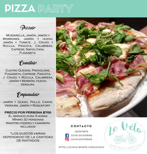 Imagen 1 de 10 de Pizza Party Le Vélo ($700) Catering