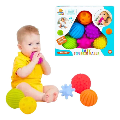 Soft Balls 6 Pelotas Sensoriales Texturizadas Para Bebes