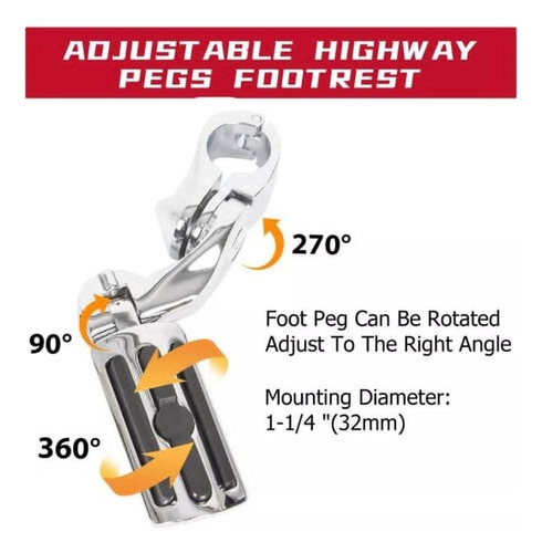 Posapies Universales Para Defensa 1 1/4 (31 Mm) - Cortos