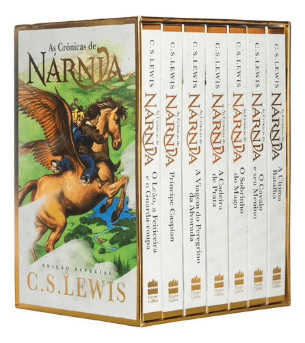 BOX As Crônica de Nárnia - Edição de Luxo, de C.S. Lewis. Editora HarperCollins, capa dura, edição 1 em português, 2024