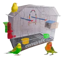 Comprar Combo Kit Jaula Para Aves Periquito Con Accesorios Nido 