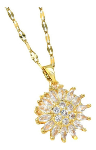 (a) Collar De Girasol Con Colgante De Circonitas Giratorias
