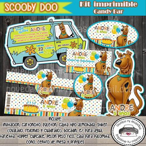 Kit Imprimible Invitacion Fiesta Scooby Doo