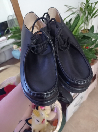 Zapatos Dellay Walaby Acord Cuero Negro 