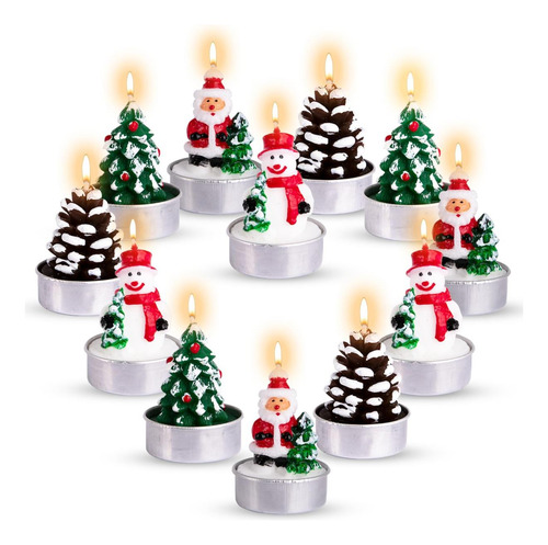 El Juego De Velas Navideñas Artcreativity Bulk Incluye 12 Ve