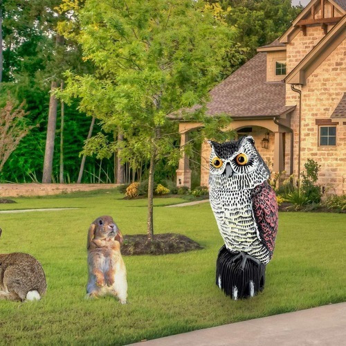 Repelente De Pájaros Rotating Owl Scarecrow .
