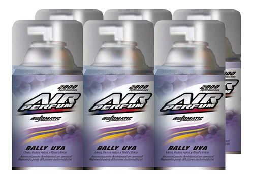 Aromatizante Automático En Aerosol Rally Uva 185grs Pack 6un