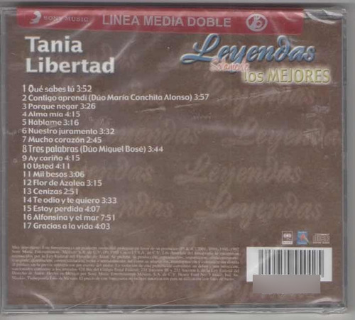 Tania Libertad. Leyendas Solamente Cd Original Nuevo Qqc. Mz