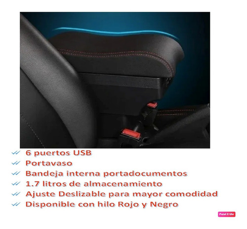 Consola Apoyabrazo - Ford Fiesta - 6 Usb- 2011-2020 Wave