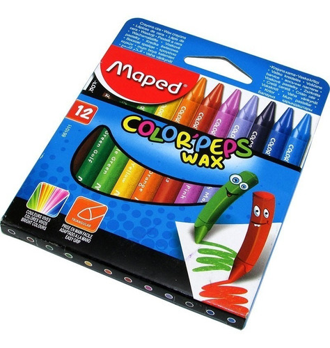 Crayones Crayon Ceras Ceritas Maped Color Peps X 12u Cortos