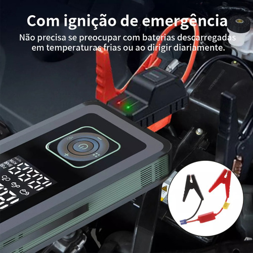 Calibrador Compressor Pneu Bomba De Ar E Auxiliar De Partida