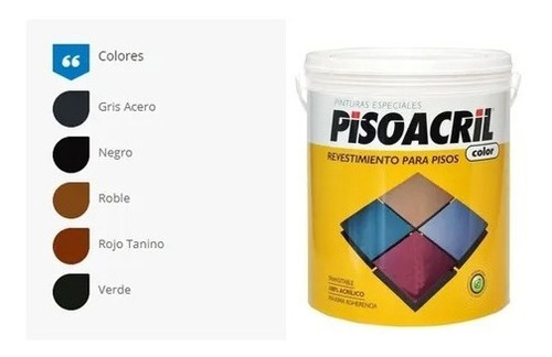 Imagen 3 de 9 de Pintura Para Pisos Acrilica Pisoacril Revestimientos 4lts