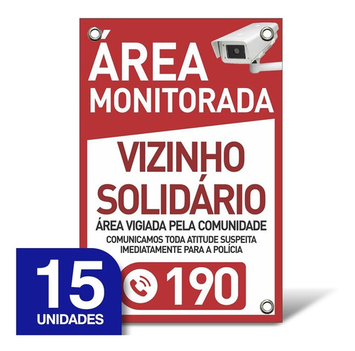Imagem 1 de 1 de Placa Vizinho Solidário - Pvc 1mm - 15 Unidades - 20x30cm