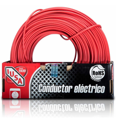 Rollo De Cable Iusa Thhw-ls Cal. 10 Awg Cobre 100mts Colores
