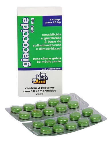 Giacoccide 600mg 20 Comprimidos - Mon Ami