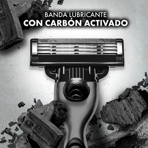 Máquina De Afeitar Gillette Mach3 Carbono Con Carbón Activad