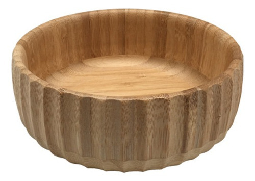 Bowl Saladeira Canelado De Bambu Oikos 19cm Redondo Multiuso
