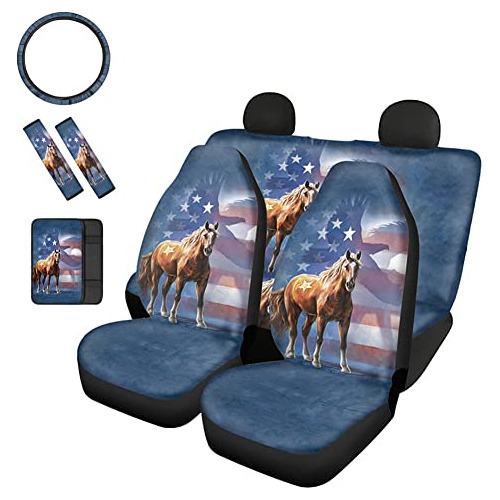 Fundas De Protector De Asiento De Caballo Bandera Estad...