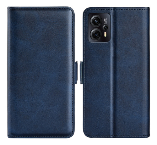 Funda De Piel Con Hebilla De Doble Cara Para Motorola Moto E