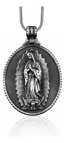 Medalla Collar Virgen María Plata 925: Regalo Hombre Mujer