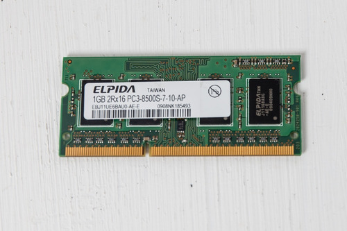 Memoria 1gb Elpida 2rx16 Pc3-8500s-7-10ap
