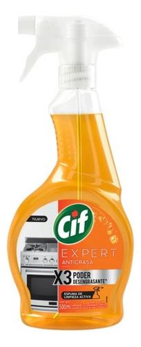 Liquido Espuma De Limpieza Activa Antigrasa 500ml Expert Cif