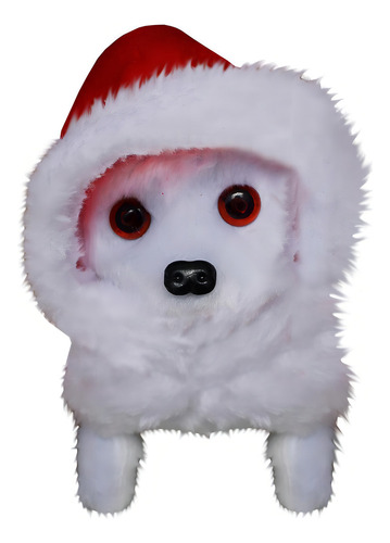 Cachorro Musical Pelúcia Natal 13 Cm - Roupa Papai Noel