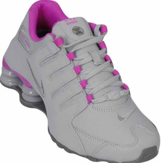 nike shox nz cinza e rosa