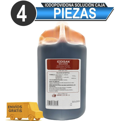 Isodine Solución 3.5 Litros Caja C/4 Iodopovidona