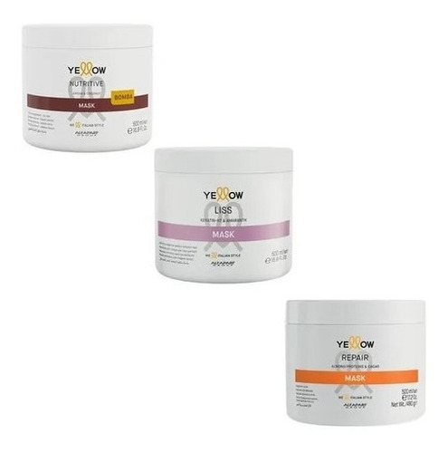Kit Cronograma Capilar Para Cabelos Com Frizz 500g - Yellow