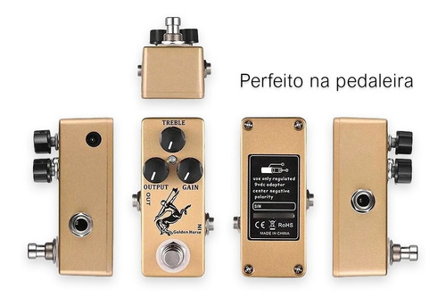 Pedal Overdrive E Booster Golden Horse Mosky Tp Klon Centaur