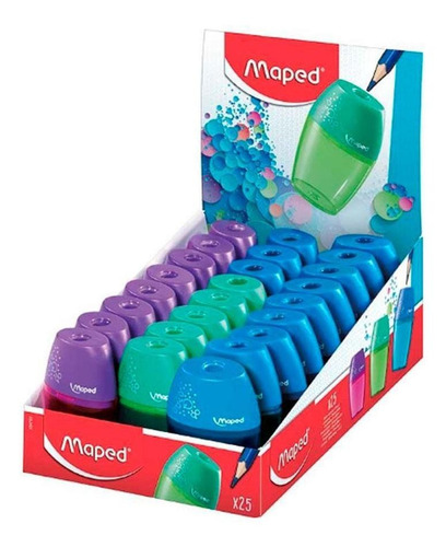 Sacapunta Shaker Con Deposito Colores Maped