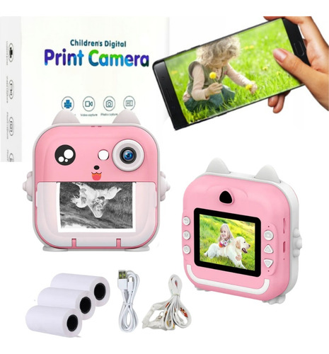 Mini Câmera Instantânea Térmica Para Crianças Imprime Na Hor