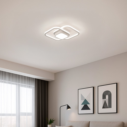 Luminária De Led 3 Cores Troca Na Tecla Luxo Sala E Quarto Estrutura Branco